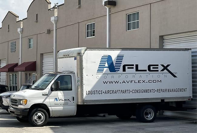 Avflex transport truck at warehouses
