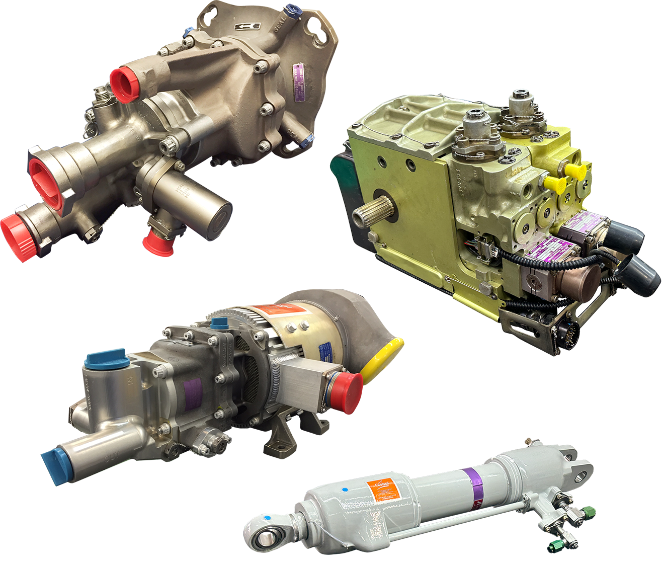 different types of hydraulics components for aircraft